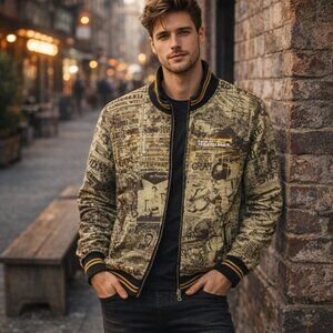 Live Mechanics Track Jacket Vintage All Over Print Music Concert Full Zip 2XL